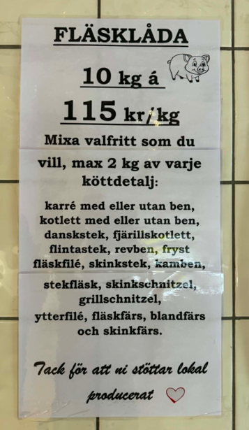 Fläsklåda 10 kg — mixa valfritt, 115 kr/kg