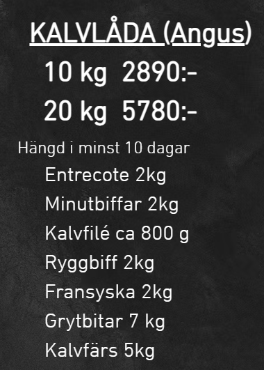 Kalvlåda (Angus) — hängd i minst 10 dagar